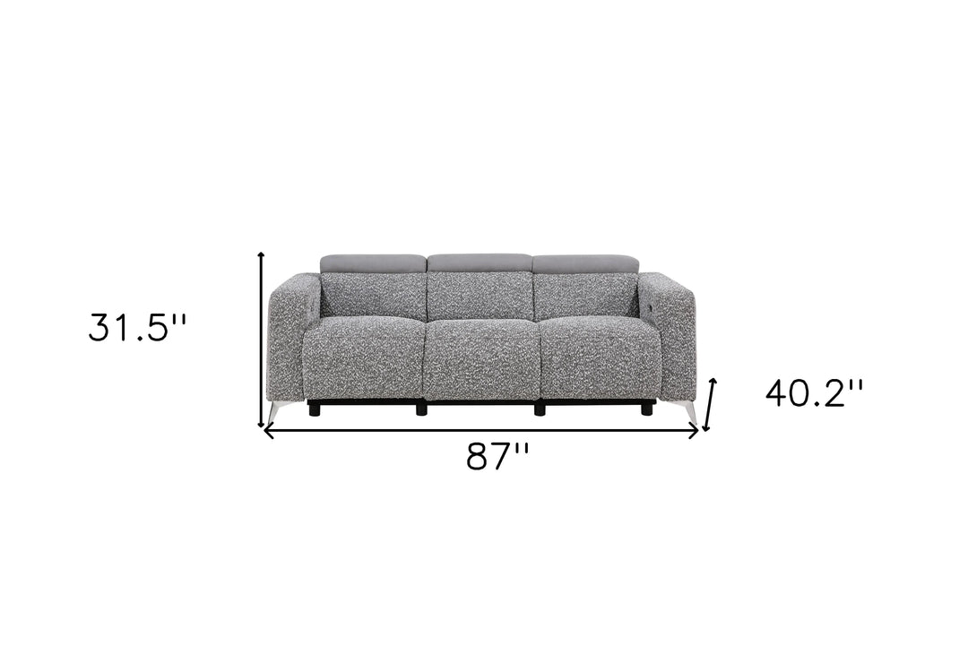 U8521 Taupe/Dark Grey 36 Power Recliner Sofa