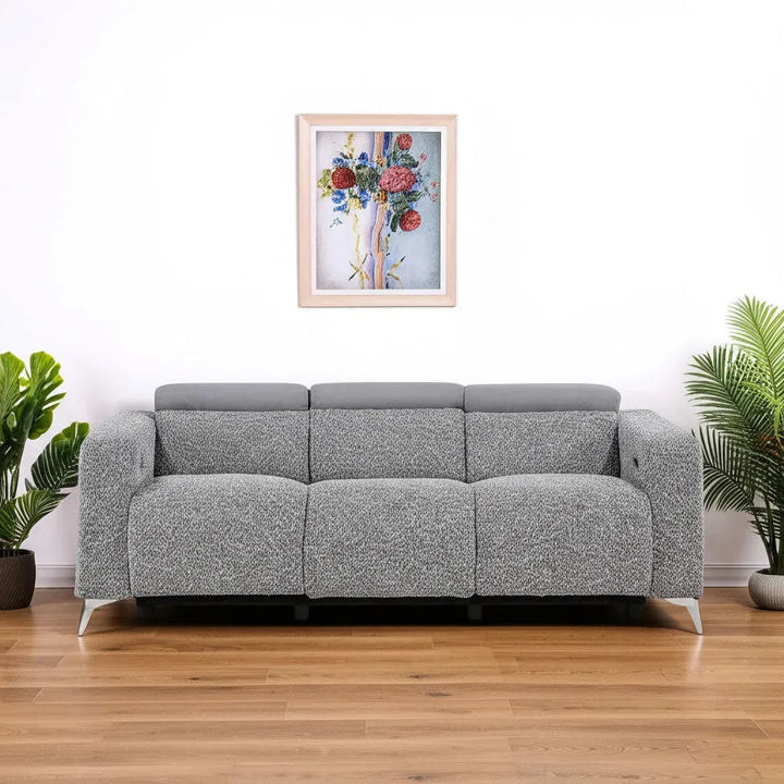 U8521 Taupe/Dark Grey 36 Power Recliner Sofa