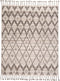 8' X 12' Taupe and Ivory Wool Geometric Hand Knotted Area Rug