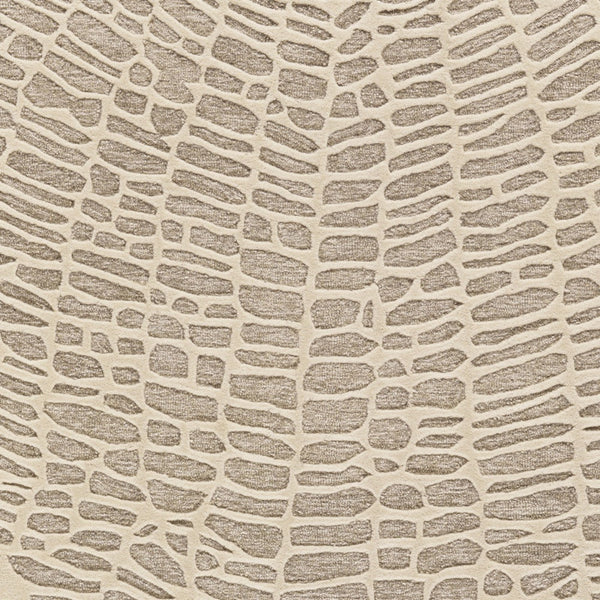 2' X 3' Tan and Ivory Wool Abstract Hand Tufted Area Rug