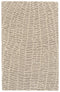 2' X 3' Tan and Ivory Wool Abstract Hand Tufted Area Rug