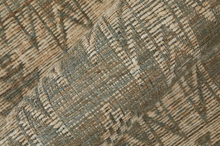 5' X 8' Tan and Gray Geometric Hand Woven Area Rug