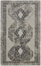 10' X 14' Gray and Ivory Abstract Power Loom Worn Faded Area Rug