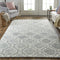 10' X 14' Ivory and Gray Wool Floral Hand Tufted Area Rug
