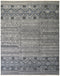 6' X 9' Gray And Ivory Geometric Hand Knotted Area Rug