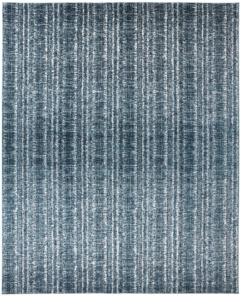 4' X 6' Blue Black and Ivory Power Loom Area Rug