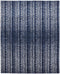 4' X 6' Blue Black and Ivory Power Loom Area Rug