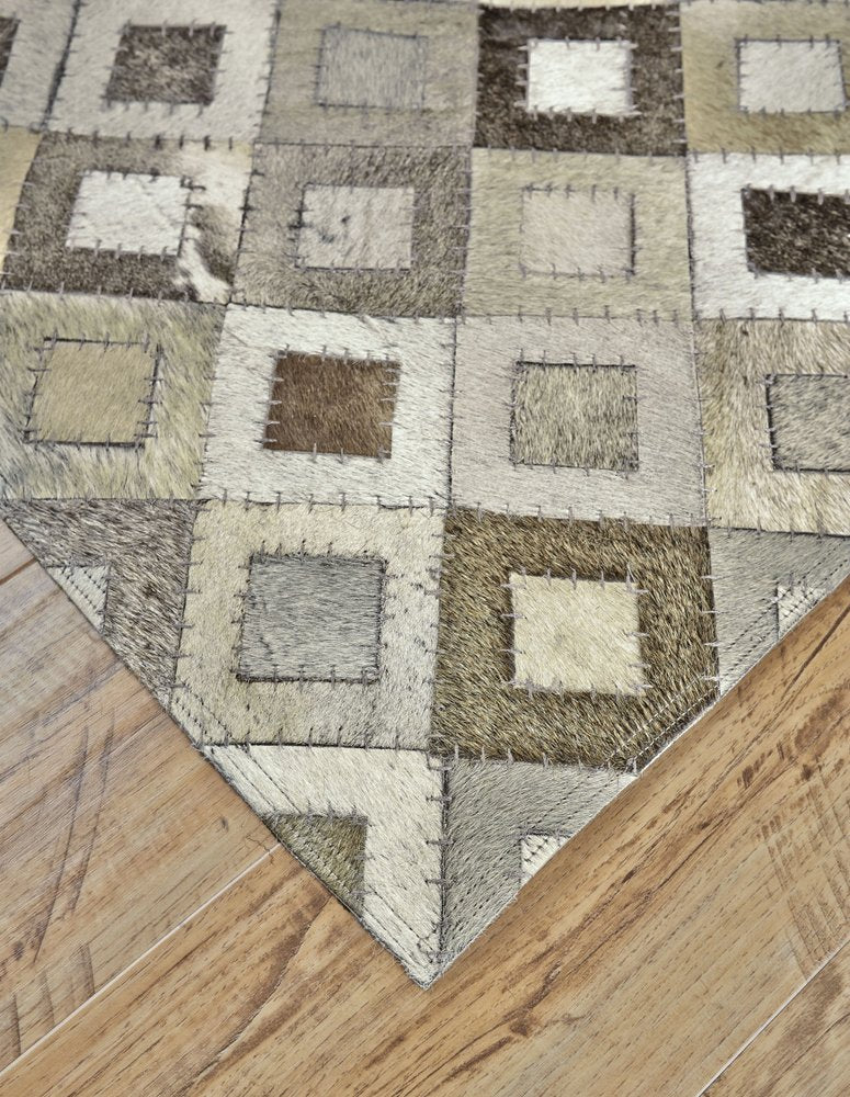 6' X 9' Black Gray and White Faux Cowhide Animal Print Power Loom Area Rug