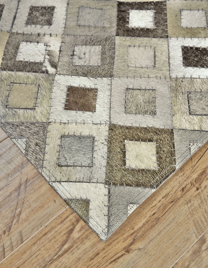 6' X 9' Black Gray and White Faux Cowhide Animal Print Power Loom Area Rug