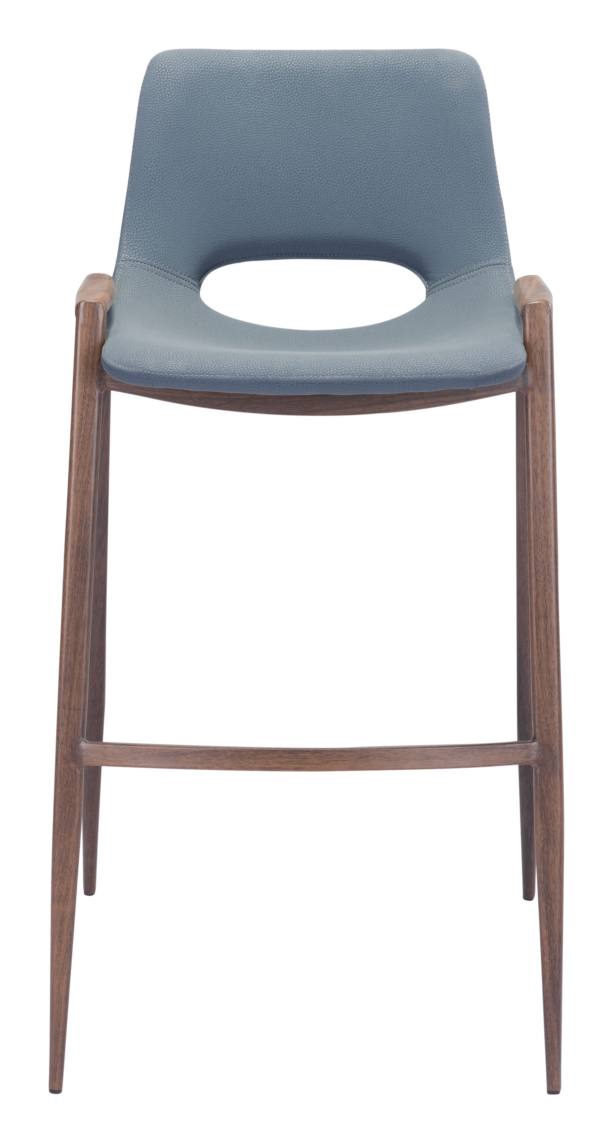 Desi Barstool Azure Gray & Walnut