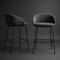 Metro Contemporary Bar Chair Set - Gray Fabric & Black Steel Frame (Set of 2