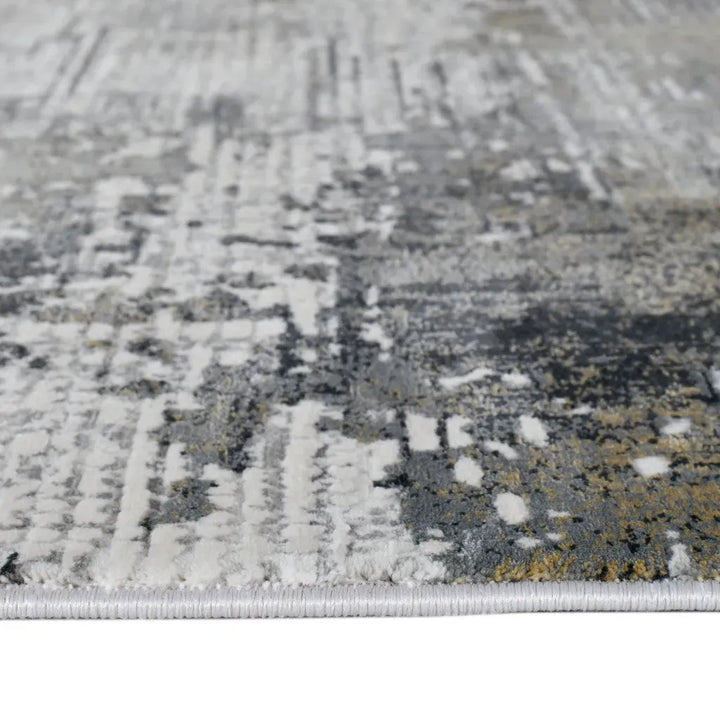 Venice Frasier Ivory/Gold Abstract Area Rug 7'6"x9'6"