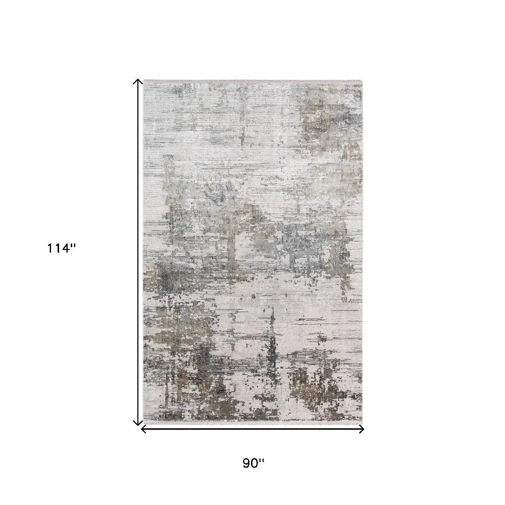 Venice Frasier Ivory/Gold Abstract Area Rug 7'6"x9'6"