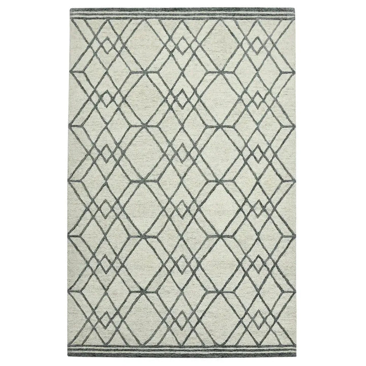 Vista Duncan Ivory Hand-Hooked Wool Area Rug 5'x8'