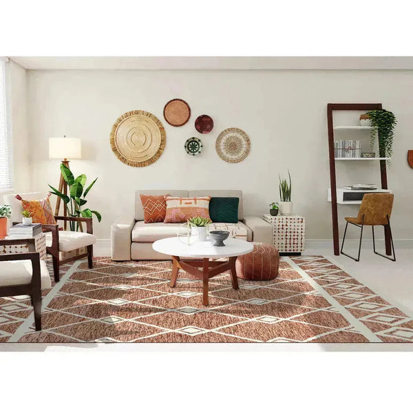 Vista Raton Sienna Hand-Hooked Wool Area Rug 8'x10'