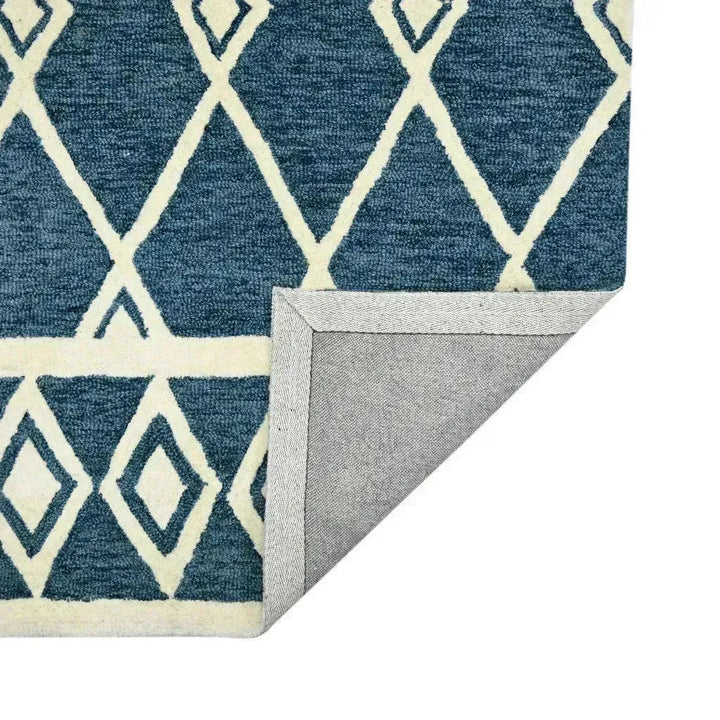 Vista Raton Navy Hand-Hooked Wool Area Rug 2'x3'