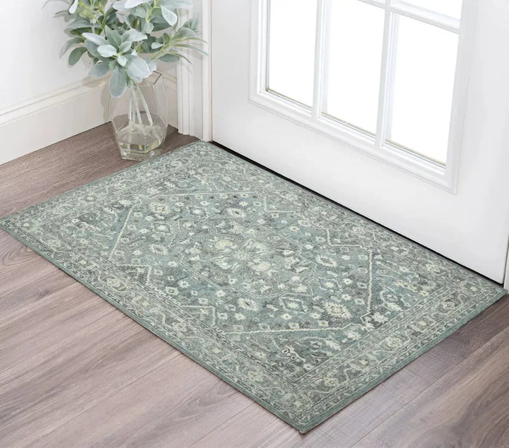Vestige Jericha Blue Hand-Tufted Wool Blend Area Rug 2'x3'