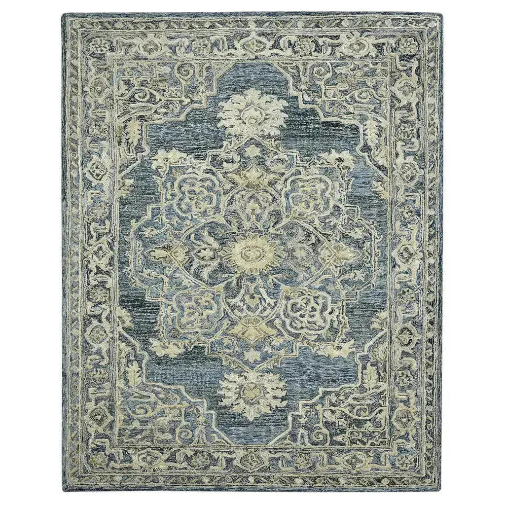 Vestige Nucia Blue/Taupe Hand-Tufted Wool Blend Area Rug 3'6"x5'6"