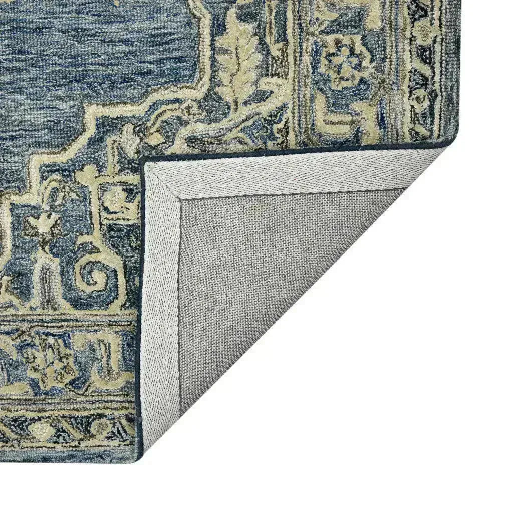 Vestige Nucia Blue/Taupe Hand-Tufted Wool Blend Area Rug 3'6"x5'6"