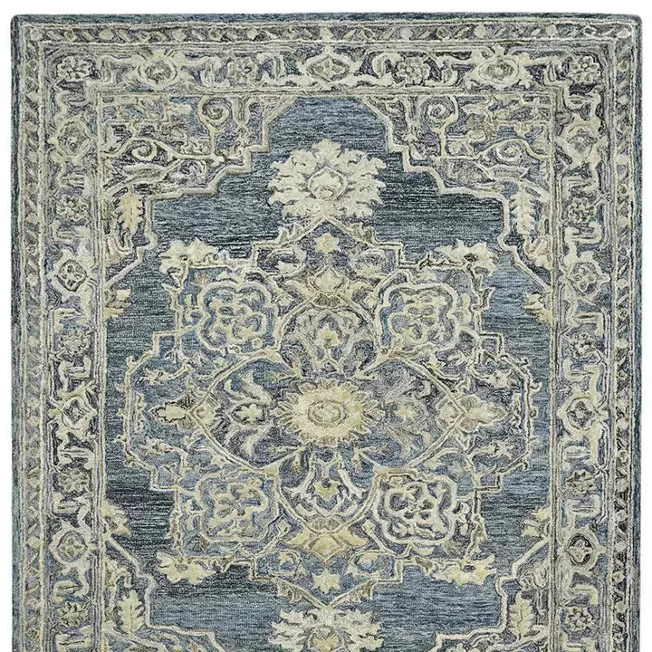 Vestige Nucia Blue/Taupe Hand-Tufted Wool Blend Area Rug 3'6"x5'6"