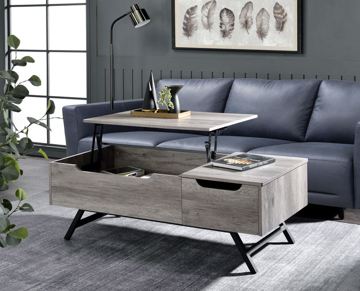 Throm 1-Drawer Coffee Table with Lift Top in Gray Oak