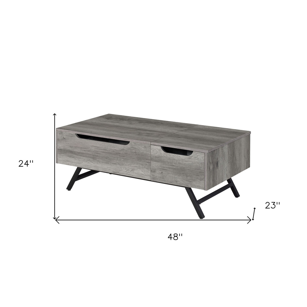 Throm 1-Drawer Coffee Table with Lift Top in Gray Oak