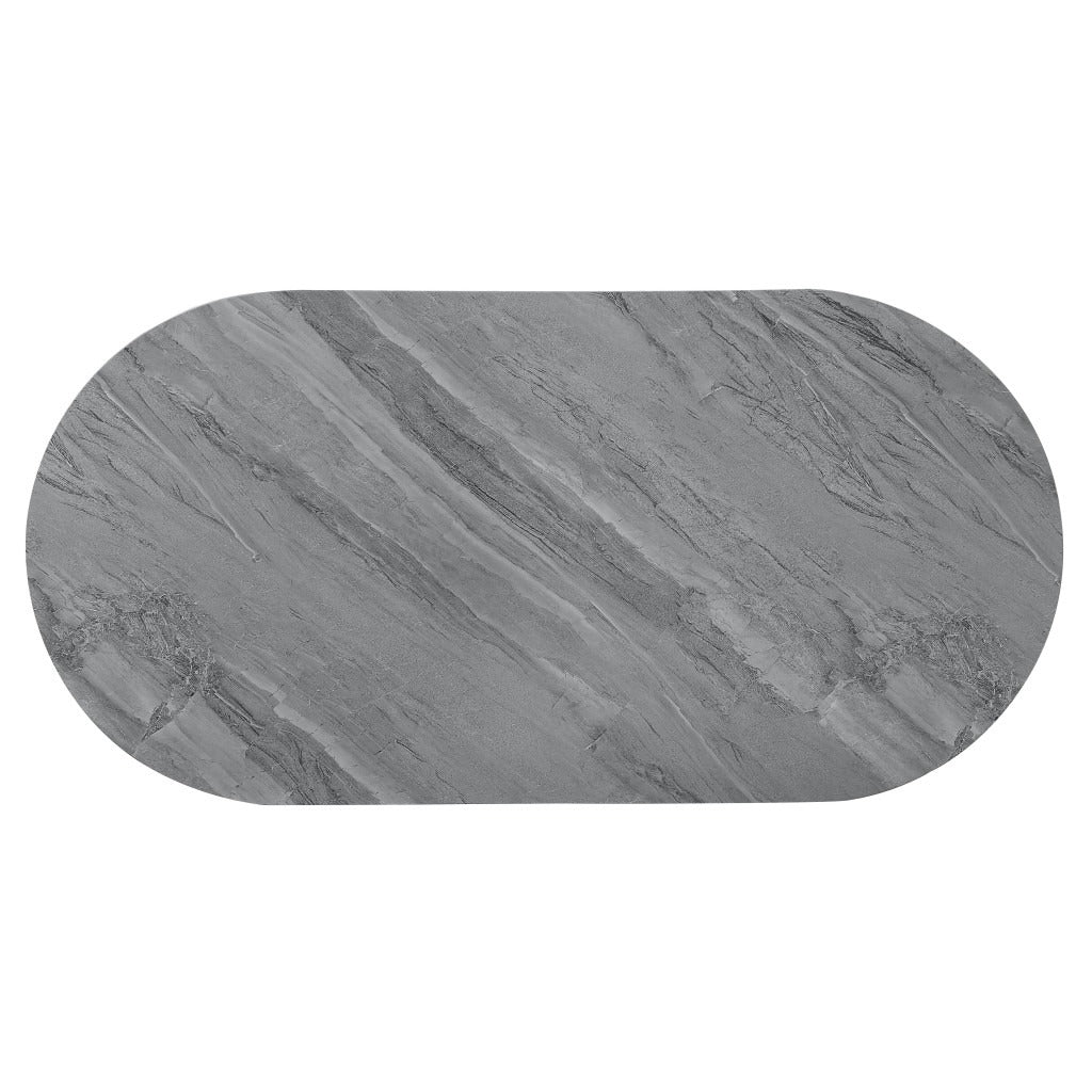 Yukino 1-Drawer Coffee Table in Gray High Gloss and Chrome