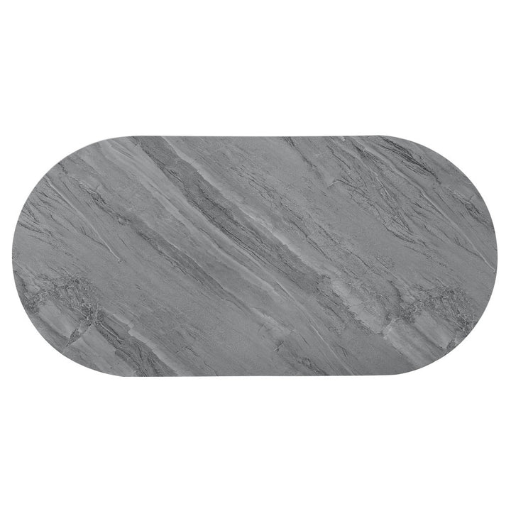 Yukino 1-Drawer Coffee Table in Gray High Gloss and Chrome