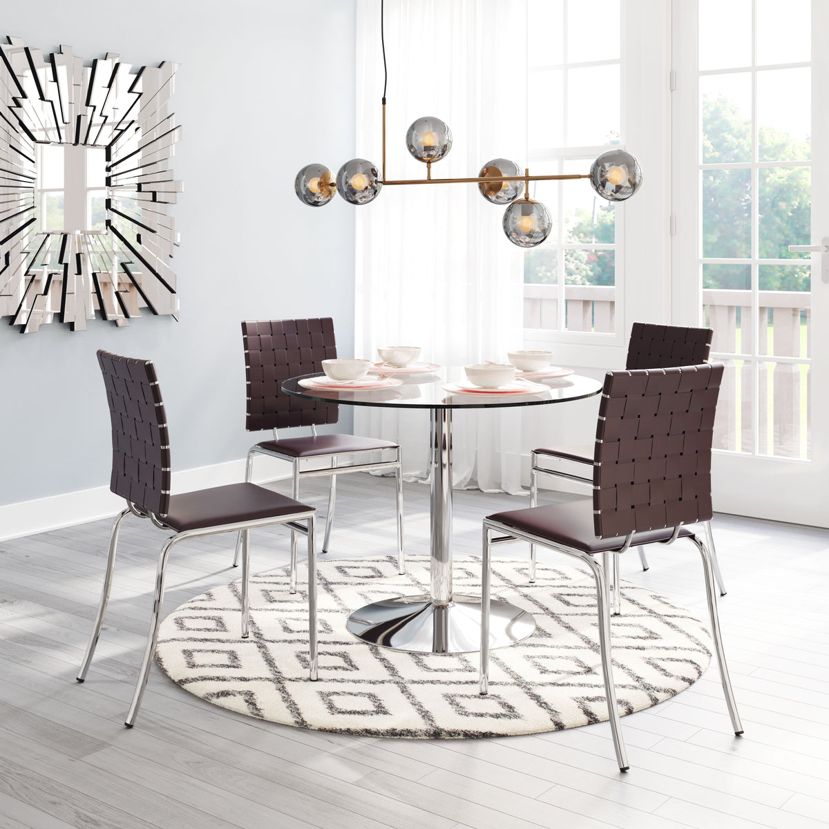 Criss Cross Dining Chair (Set of 4) Espresso