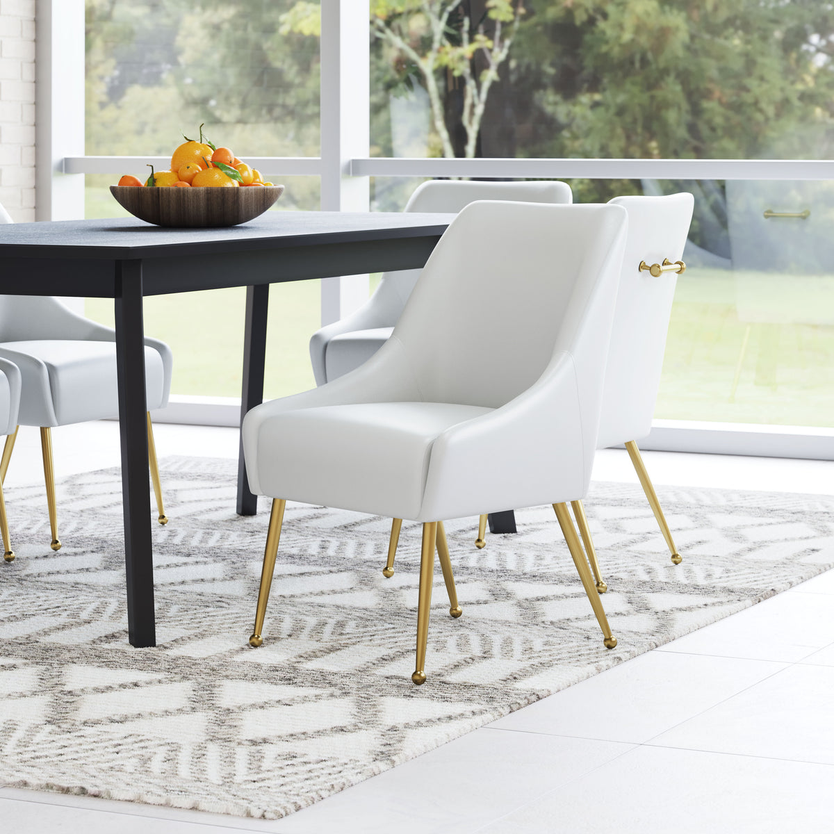 Maxine Dining Chair White & Gold