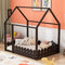 Full Size Wood Bed House Bed Frame with Fence,for Kids,Teens,Girls,Boys (Espresso)(Slats are not included)