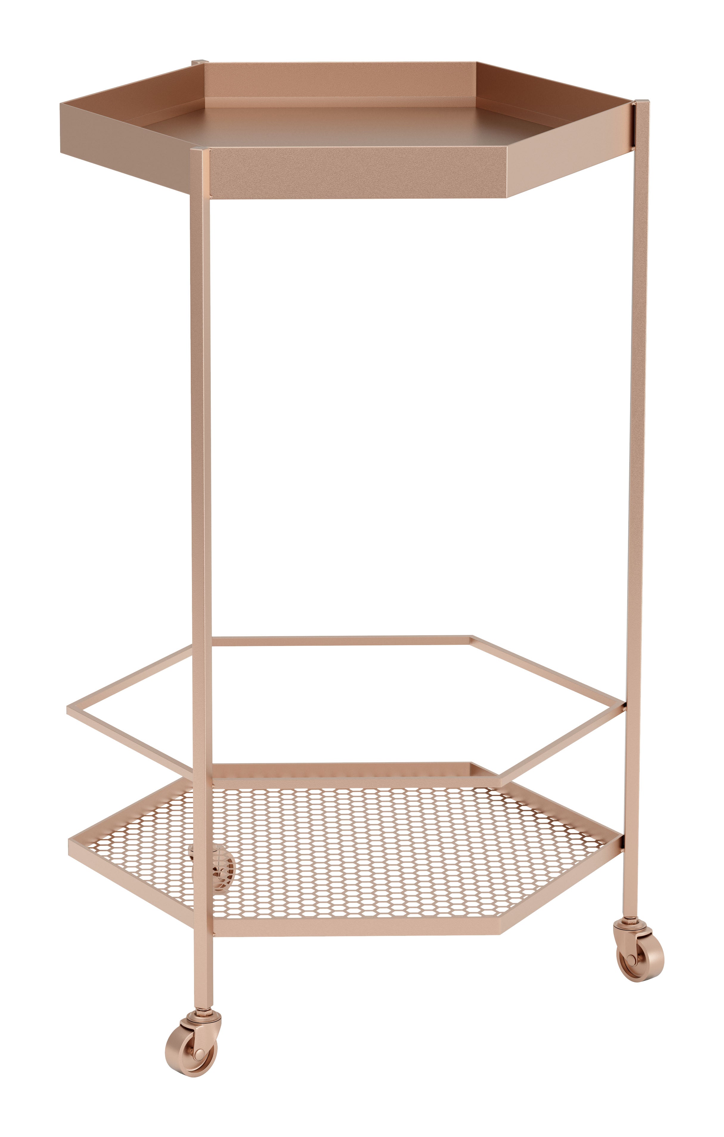 Hex Bar Cart Copper