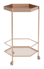 Hex Bar Cart Copper