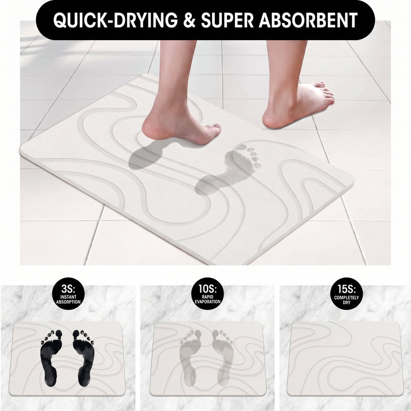 STONE BATH MAT – QUICK-DRY DIATOMACEOUS EARTH SHOWER MAT - 5