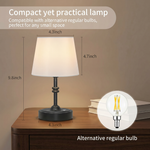 Cordless Rechargeable Table Lamp with Fabric Shade – Dimmable LED Desk Lamp - 5