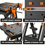 Portable Workbench & Folding Sawhorse – 2-in-1 Work Table - 5