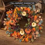 PUMPKIN WREATH FOR FRONT DOOR – FALL FARMHOUSE DÉCOR - 5