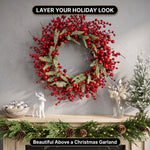 CHRISTMAS BERRY WREATH FOR FRONT DOOR – WINTER PINE HOLIDAY DÉCOR - 5