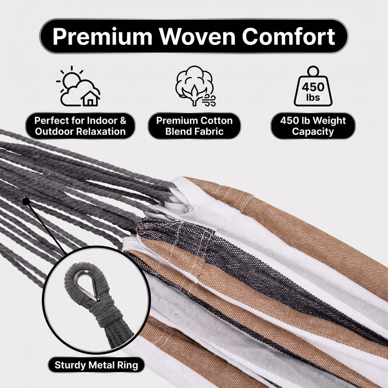 Double Hammock with Steel Stand – Indoor & Outdoor Comfort - 5