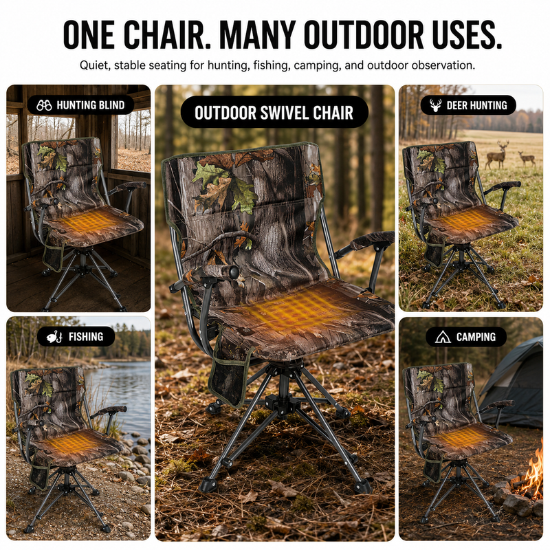 Portable Adjustable Hunting Chair with Swivel & Heated - 5