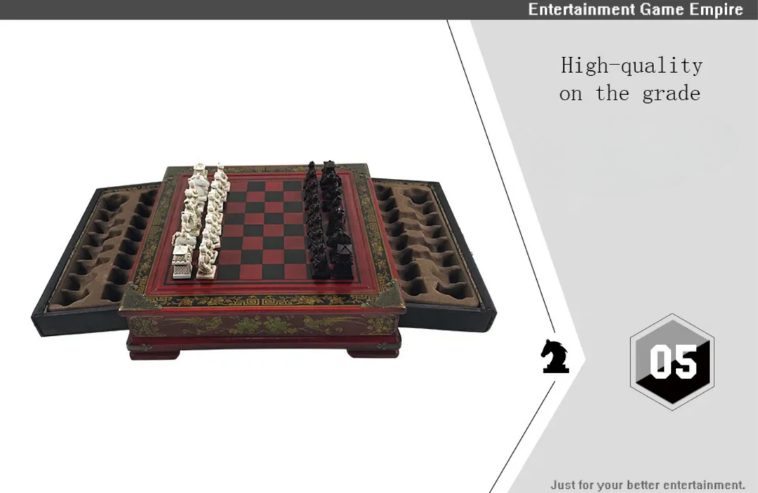 High end metal chess pieces, 38cm/15 inches, ebony wooden chessboard, providing foldable classic games for chess enthusiasts