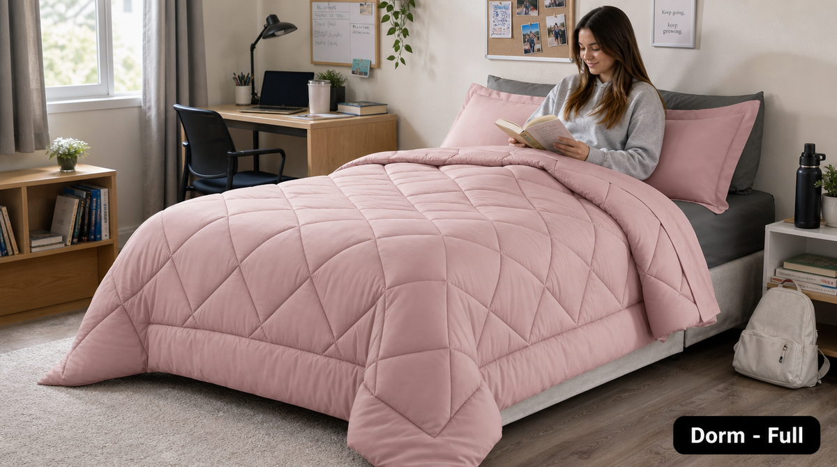 7-Piece Comforter Set with Sheets – Down Alternative Fill - fit and scale image 5