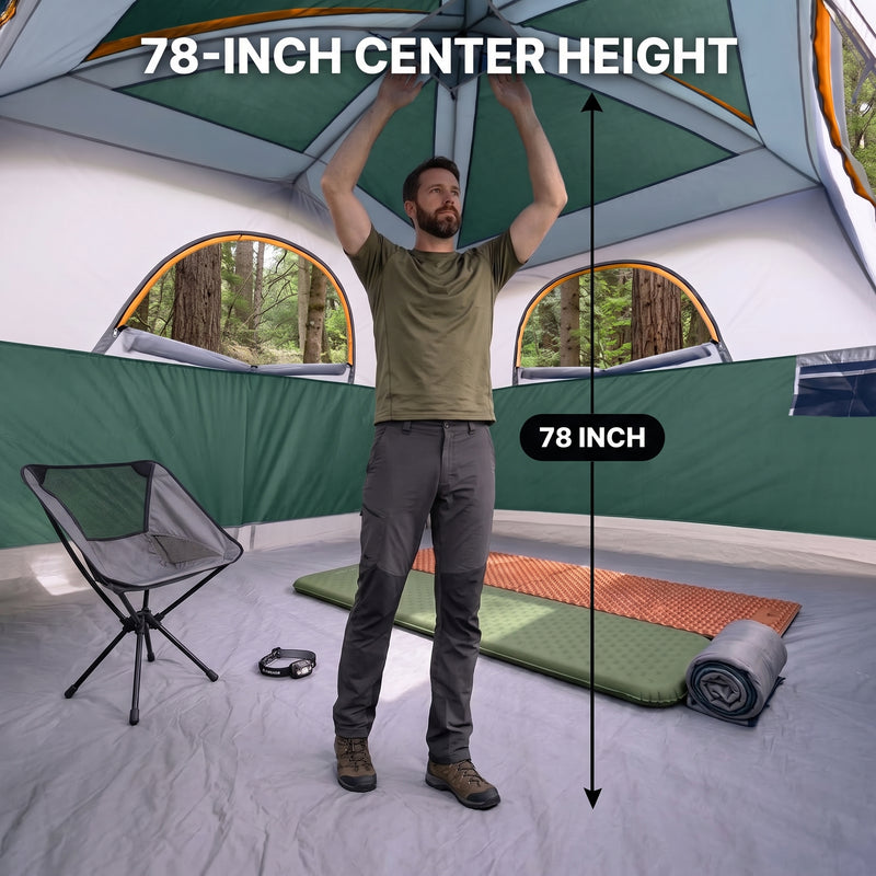 4-6 PERSON INSTANT CABIN CAMPING TENT – WATERPROOF FAMILY TENT WITH RAINFLY & CARRY BAG - 5