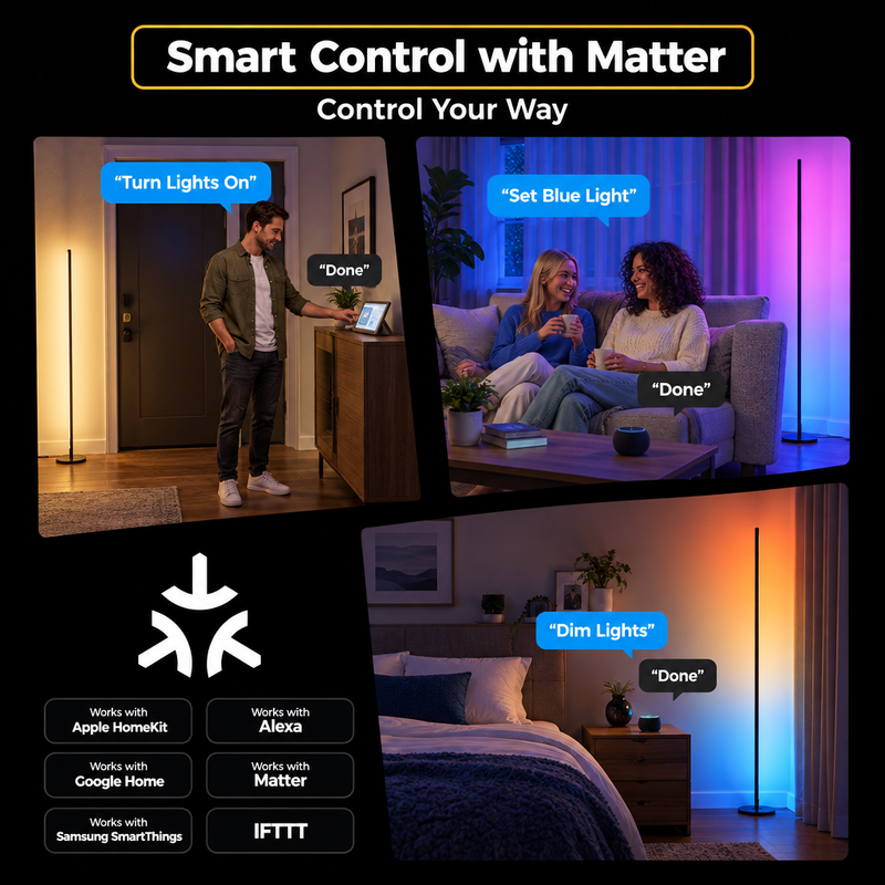 FLOOR LAMP – SMART RGBIC CORNER LAMP WITH MUSIC SYNC - 5