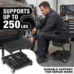 Rolling Mechanic Stool with Tool Tray - Creeper Seat with Wheels for Garage & Shop, Rolling Work Stool with Wheels for Mechanics, Auto Repair Workshop - 5