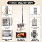 PORTABLE WOOD STOVE FOR CAMPING, TENT STOVE - 5