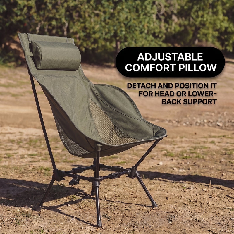 Ultra-Compact High Back Folding Camping Chair – Lightweight & Portable - 5