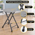 Folding Stool with Metal Frame – Indoor & Outdoor Seating - 5