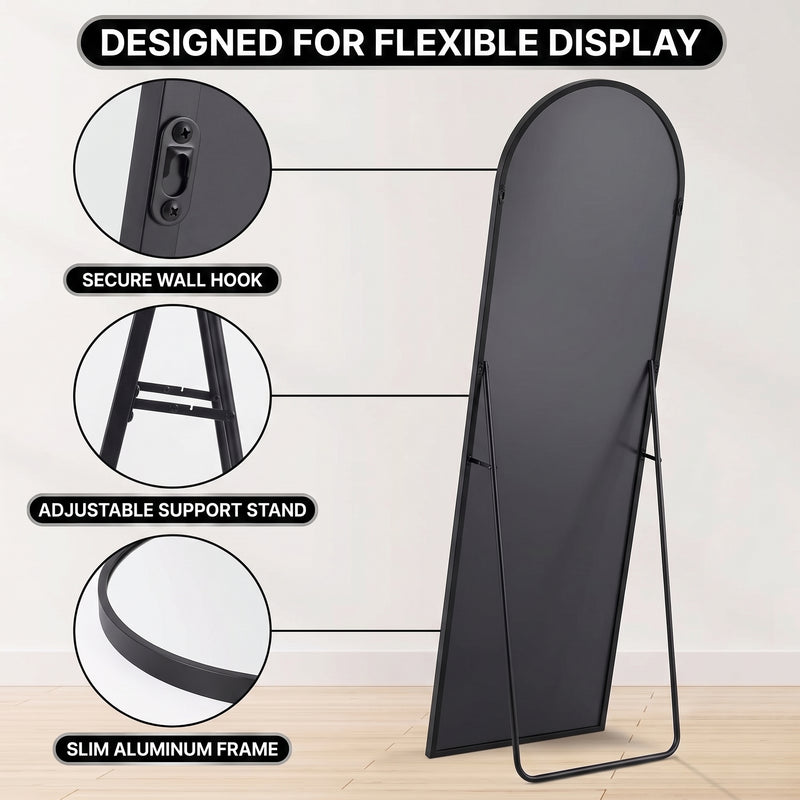 FULL LENGTH MIRROR – ARCHED STANDING & WALL-MOUNT DESIGN - 5