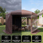 15x15 Pop-Up Gazebo Screen Tent – Large Outdoor Screen House with Mesh Walls & Carry Bag - 5